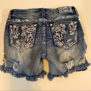Grace Easy Fit Patriotic Americana Distress Shorts